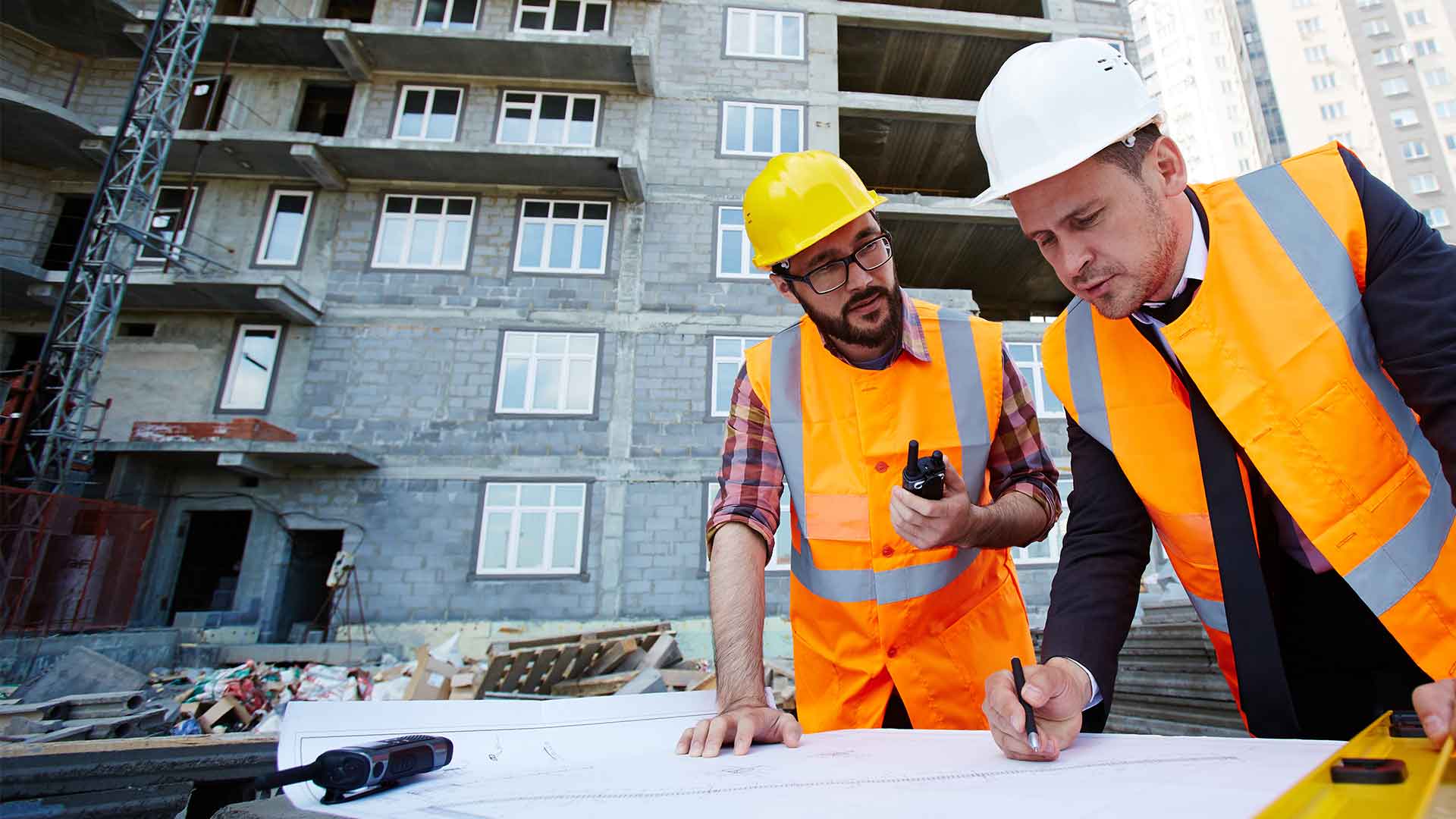 Construction workers and civil engineering work